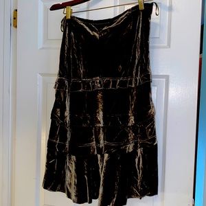 Bruno Manetti Green Silk-Tiered Skirt